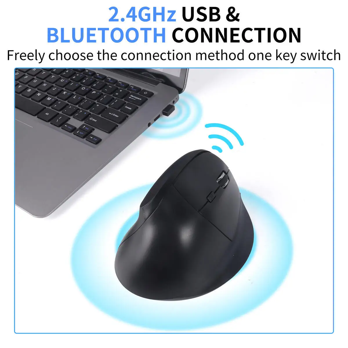 【big-discount】 Wireless 2.4G Bluetooth Dual-mode Mouse Vertical Mause Rechargeable Ergonomics Design With Side Keys Mute Button DPI Adjustable.
