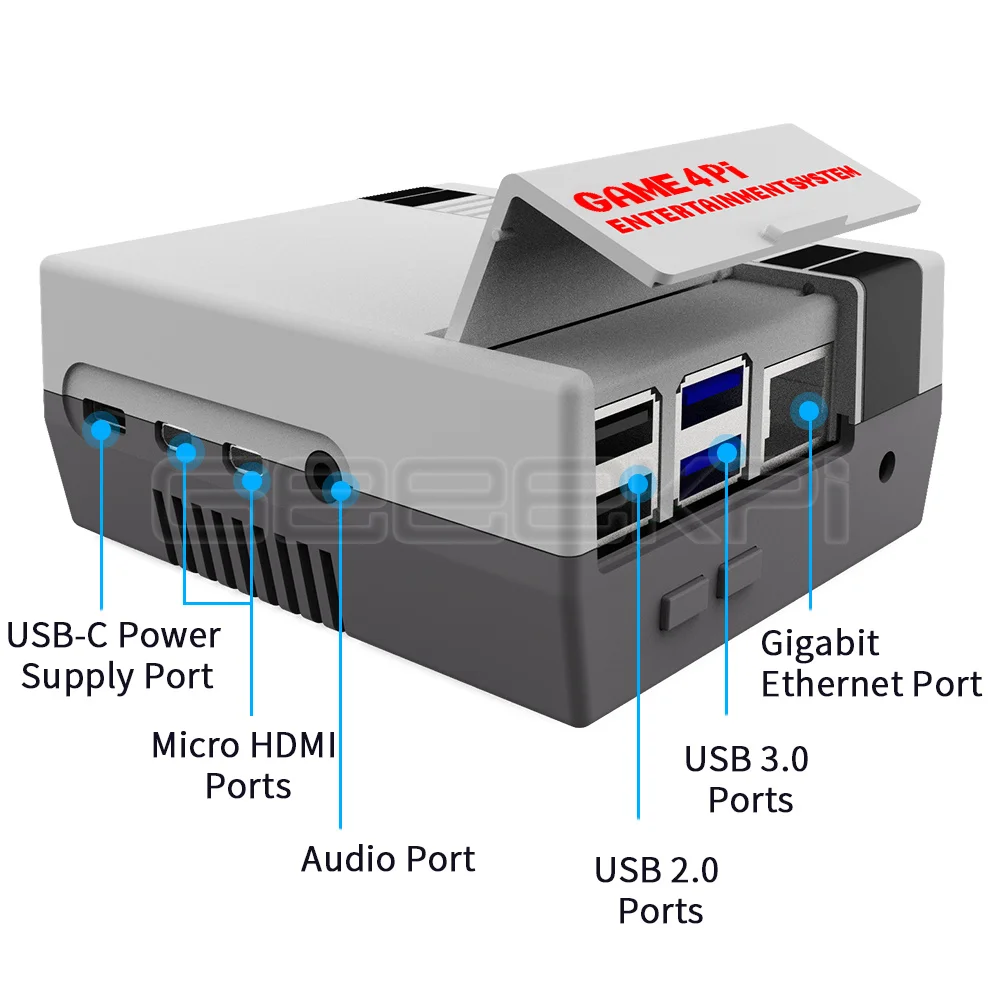 Geeekpi-caixa de Jogo para Raspberry pi b ou 3b Mais 3b 3b Abs 3510 Ventoinha Funcional Dissipadores Parafusos - Imagem 3