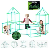 Children's 3D Glow Construction Toy Fort Building Kit Play Tent Fortress Child Game Tents Fort Build Indoor/Outdoor Toys Gift 1
