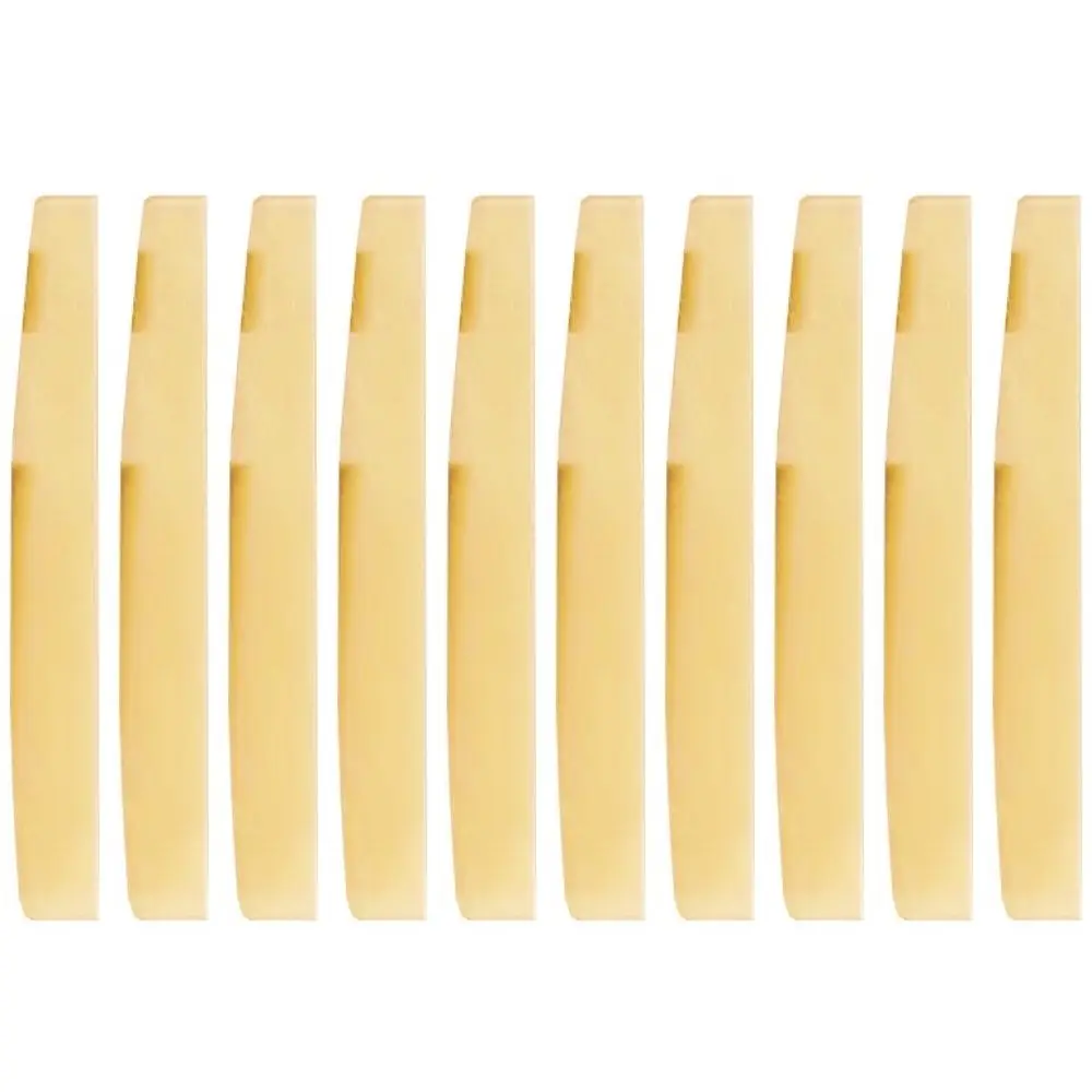 Guitar Bridge Guitar Nut 10x Guitar Unbleached Bone Saddle Compensated Luthier Nut Bridge 72x3x9mm
