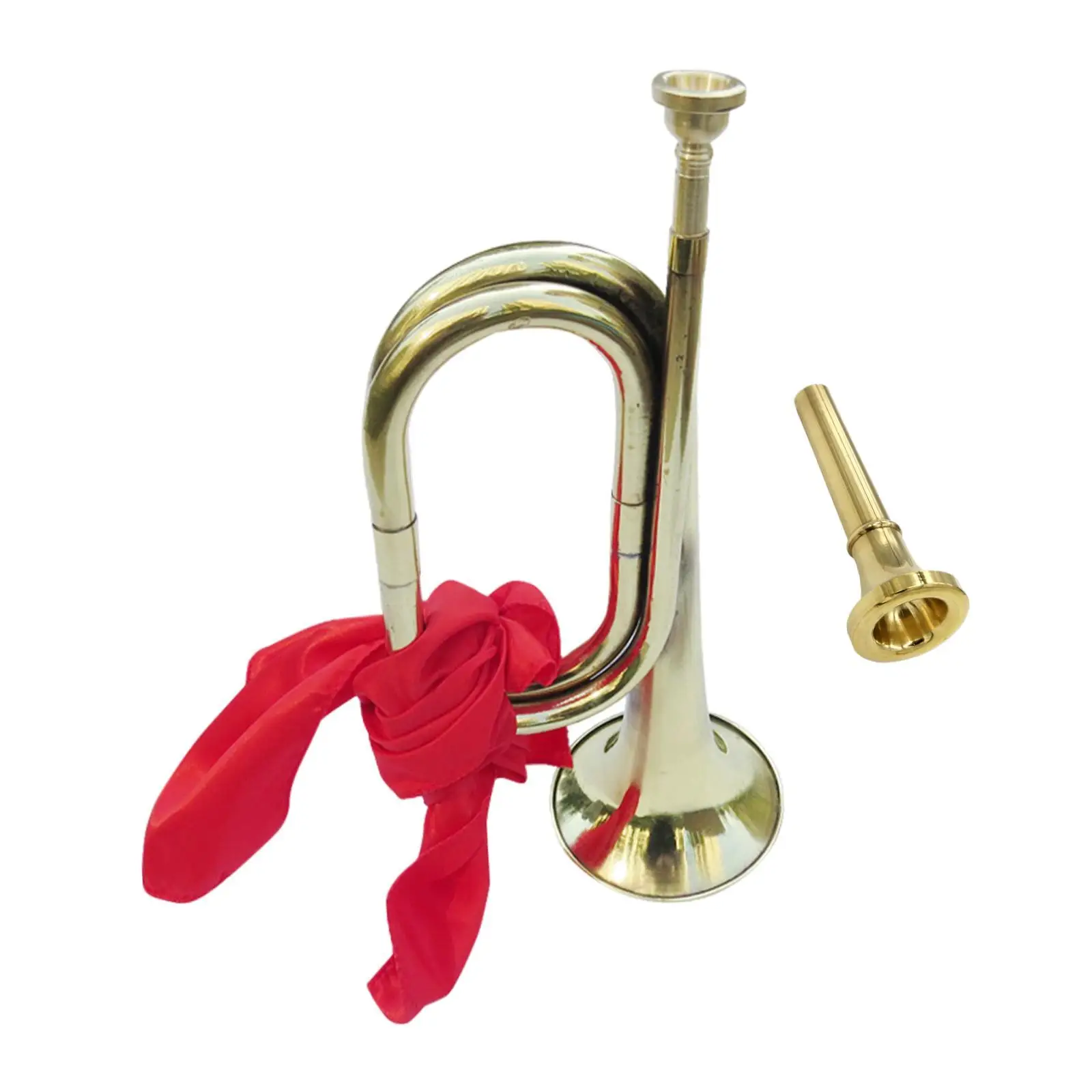 Bugle Trumpet Scouting Trumpet with Mouthpiece Classic Marching Bugle Blowing for School Band Beginner Students Kids