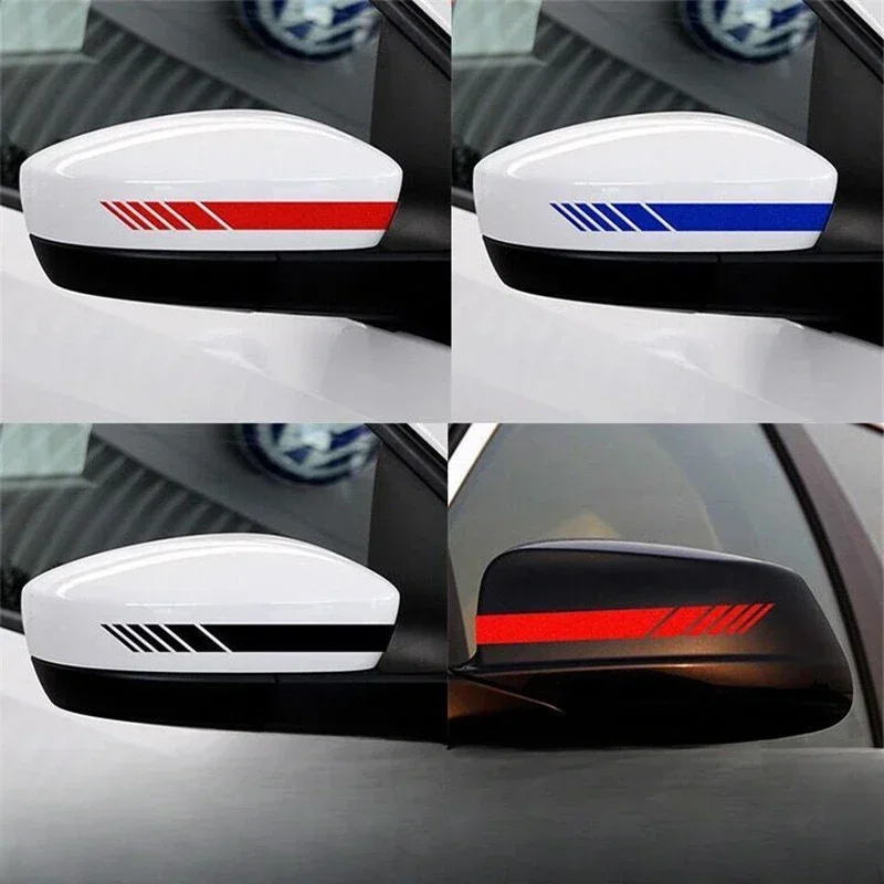 2Pcs Universal Auto Car Sticker Non Fading Fashion Color Stripe Car Sticker Racing Strips Side
