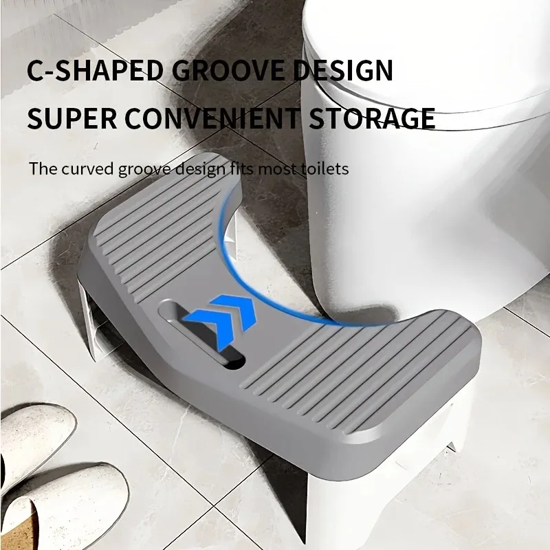 Ergonomic Non-Slip Bathroom Toilet Stool for Constipation Relief and Comfort