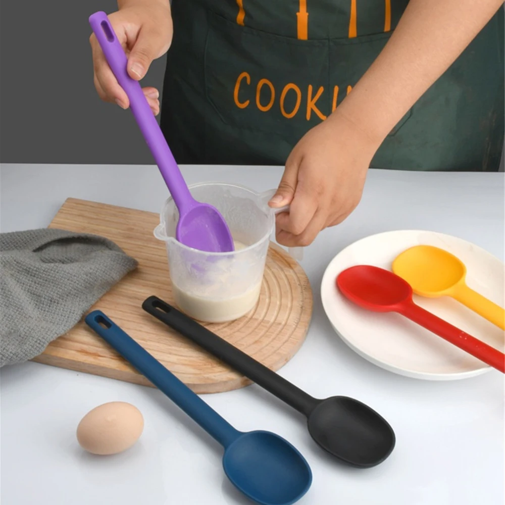 Silicone Spoon 1/2PCS Silicone Large Stirring Spoon Salad Spoon Cooking Seasoning Ice Cream Cake Kitchen Tool Silicone Kitchenware