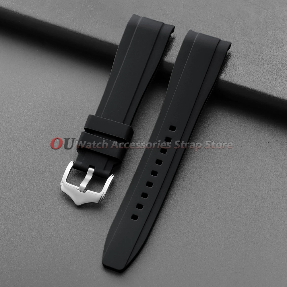 Universal Waterproof Silicone Sport Watch Band - Curved End Rubber Strap