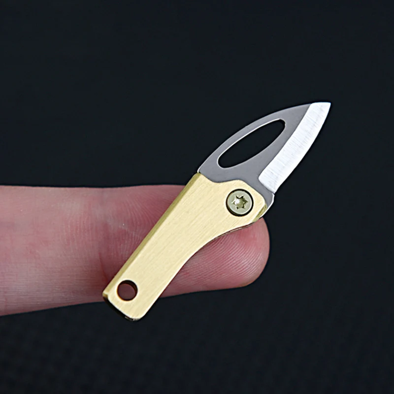 BrassAlloyMiniEDCKnifeCampingEquipmentUnboxingMiniKnife