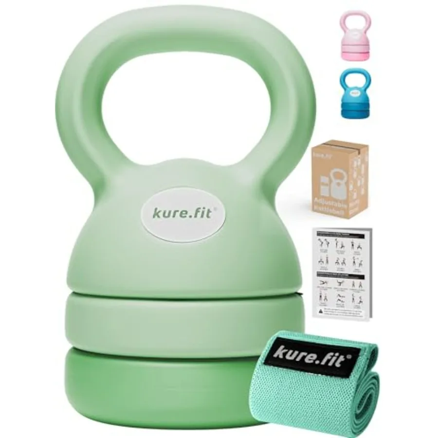 Purple Weights Set 4lb & Green Kettlebell 5-12lb Bundle | Home Gym