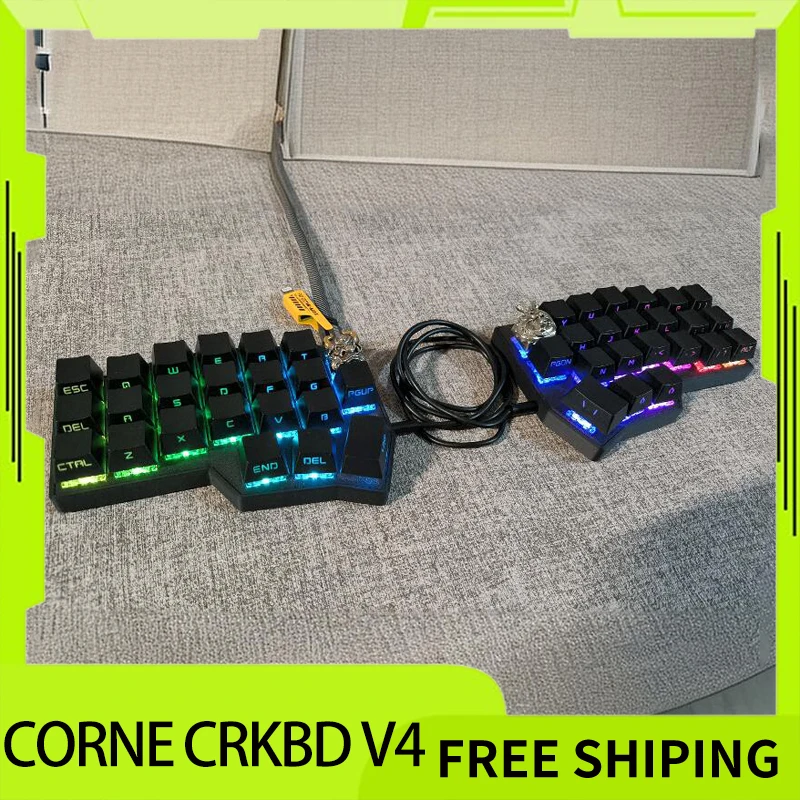 Corne V4 분할 키보드 키트, 인체공학 맞춤형 단일 모듈 지지대 VIA 유선 기계식 키보드 키트, 사무실 액세서리용