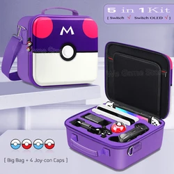 Premium Travel Carrying Case for Gaming Accessories - High-Quality Portable Storage Messenger Bag with Hard Shell (5 in 1 C)