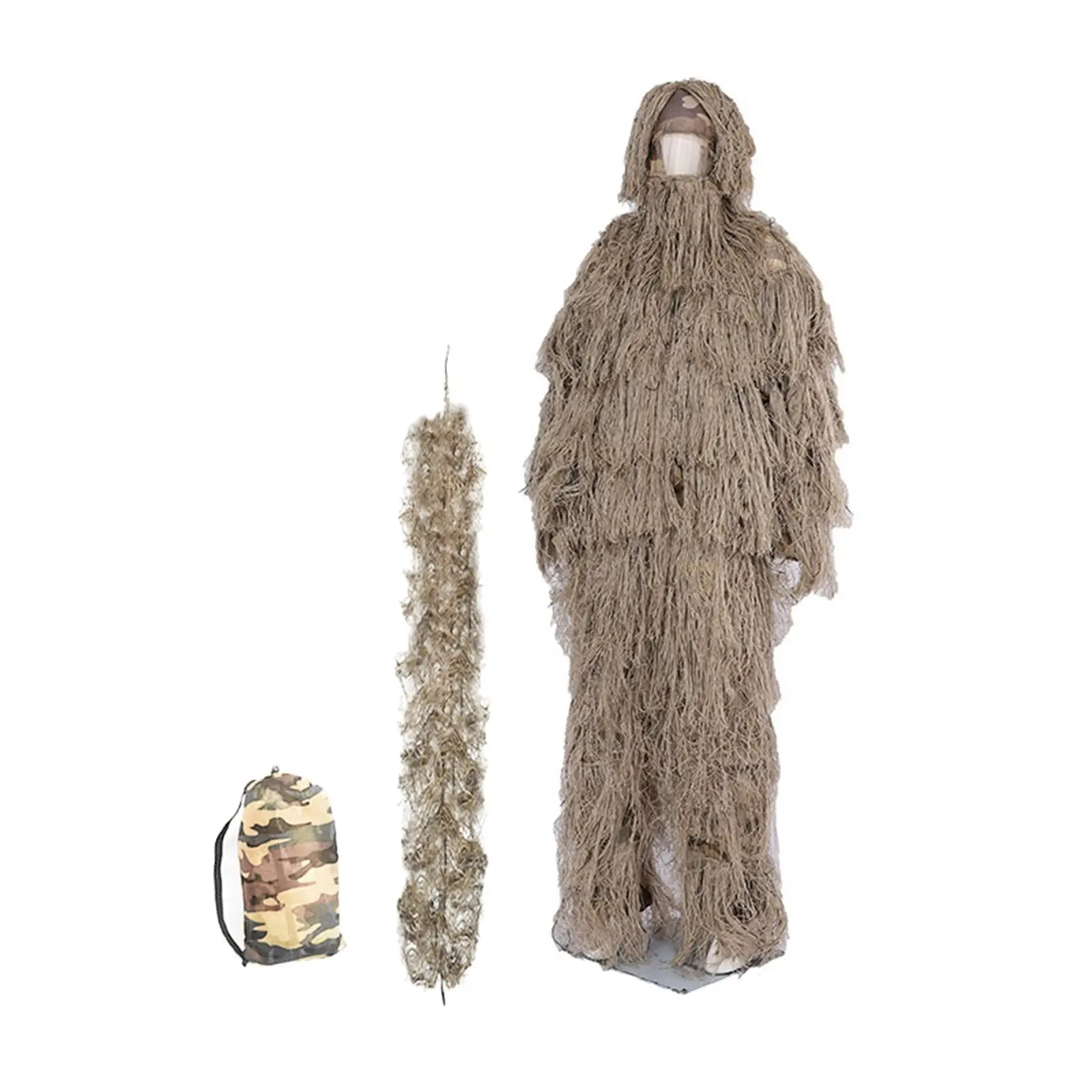 Ghillie Suit Fancy Dress Pants with Storage Bag Jacket Clothing Costume for Game