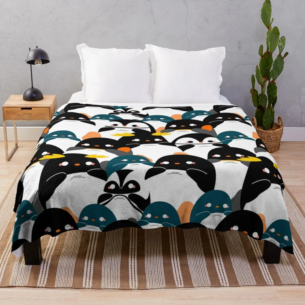 

Chubby Penguin Pattern Throw Blanket wednesday Softest Blankets