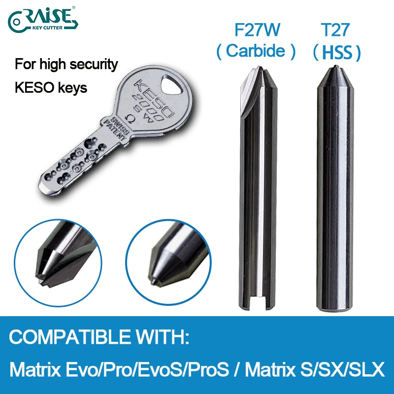 Key Machine Cutter F27 / T27 Milling Cutter Compatible With Silca Matrix Evo/pro/evos/pros