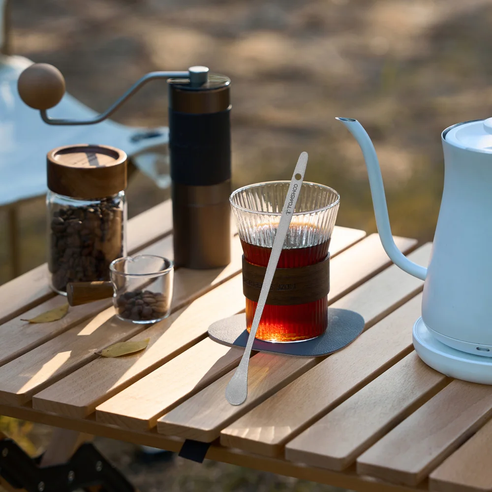 Tomshoo Titan Kaffee Tee Rühren Löffel Langen Griff Eis Dessert Löffel Umweltfreundliche Geschirr Outdoor Küche Liefert – Detail 12