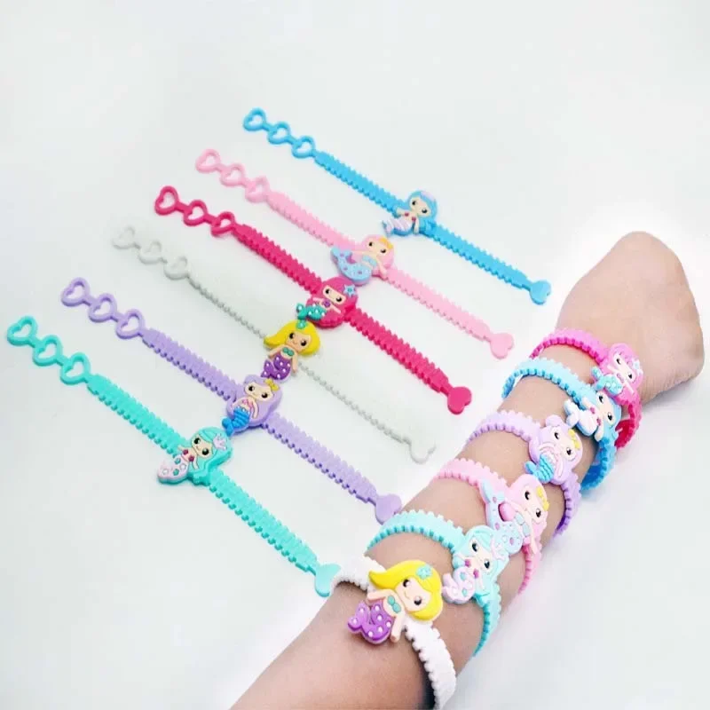 Little Mermaid Party Supplies Mermaid Bracelet Ring Necklace Keychain Birthday Party Decorations Kids Baby Shower Favors