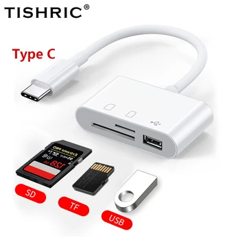 TISHRIC Micro USB Type C Adapter USB TF SD Card Reader USB-C Memory Card Adapter For Macbook Samsung Huawei XiaoMi Laptop Phone