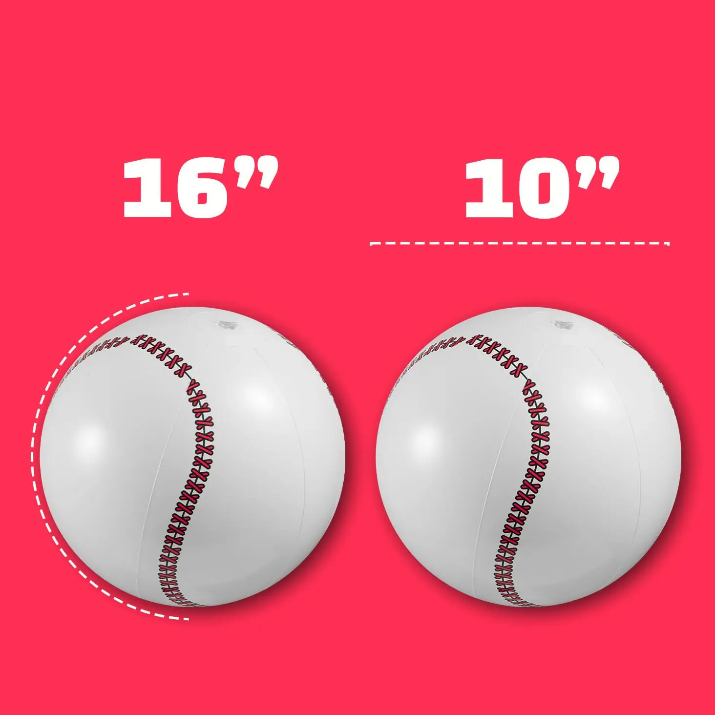 Inflatable Baseball,16 inch Beach Ball for Water Baseball Toy Baseball Birthday Party Decor,Beach Pool Ball Baseball Water Toy 3