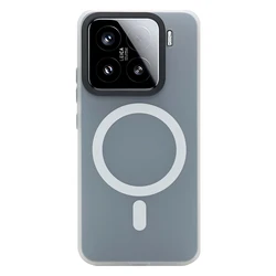 Magnetic Premium Shockproof Armor Alloy Lens Case with Soft Bumper Matte Clear Cover for Xiaomi17 Pro Max (White QS CC)