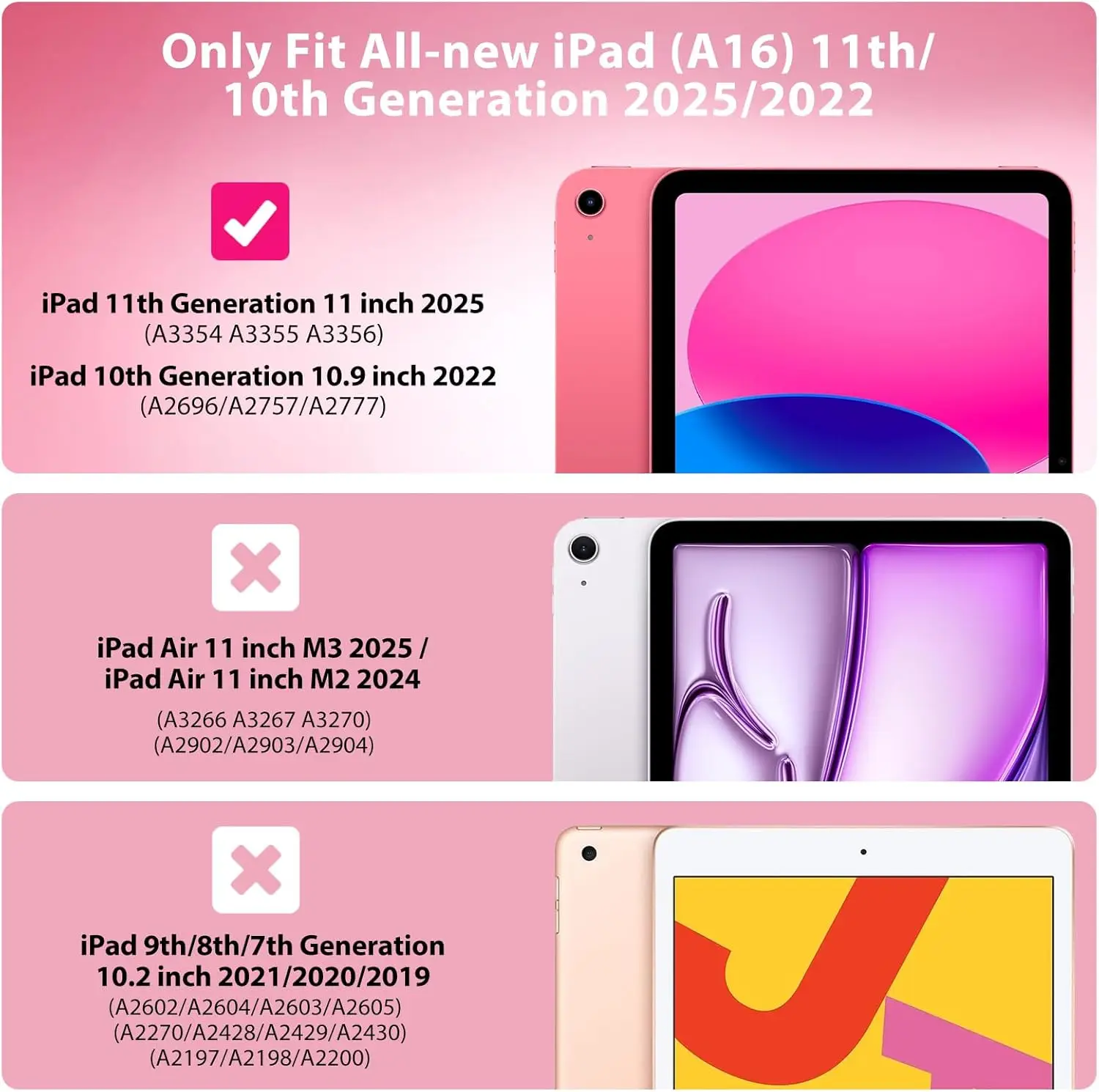 Slim Protective Tablet Case with Pencil Holder, Fits 10.9-11 Inch Devices