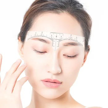 50pcs Permanent Makeup Eyebrow Stickers Disposable Accurate Ruler