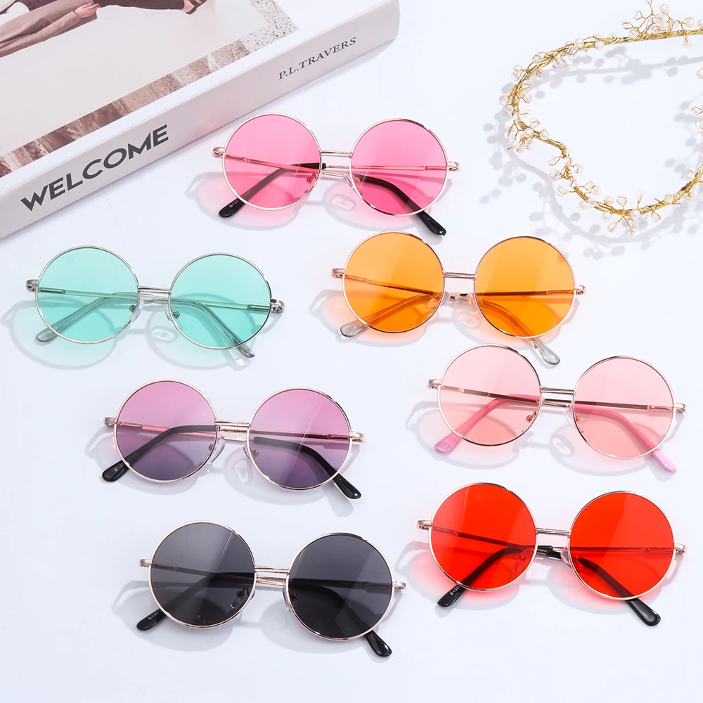 Kinder süße Candy Farbe Sonnenbrille Jungen Mädchen Retro Runde Rahmen Sonnenbrille UV 400 wilden britischen Stil Kinder Brillen_voghion.com
