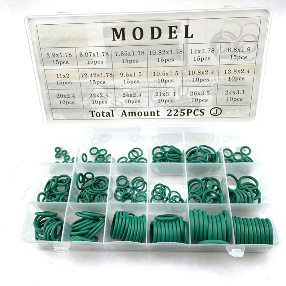 Rubber O Rings Sealing Gasket Rubber Washers Keycap O Rings Silicone O Rings Rubber Grommet Kit Rubber Grommet Rubber O-Ring Gasket 18 Sizes Sealing Ring Kit For Car A/C System R134a Air Conditioning Gasket Washer Set