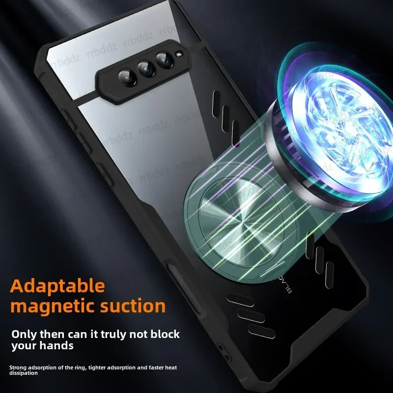 Enhanced Magnetic Phone Case with 360° Rotating Ring and Heat Dissipation