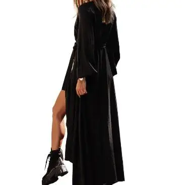 Women Long Sleeve Asymmetrical Maxi Party Dress