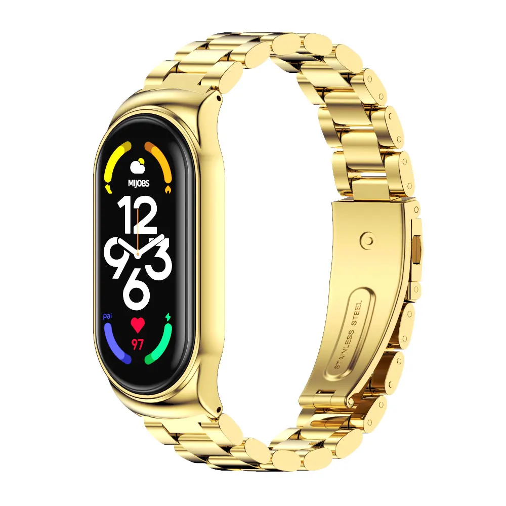 Premium Stainless Steel Watchband Bracelet - Adjustable Metal Wrist Strap