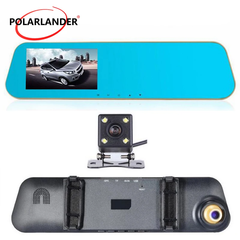 Car DVR Dash Cam Dual Lens Rearview Mirror 4.5inch Full HD 1080P Video Recorder DVR Auto Registrator Camcorder Dash Camera