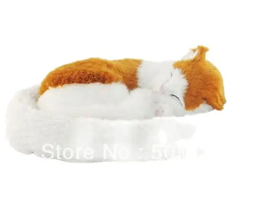 

free shipping plush breathing cat toy real looking cat animal toy