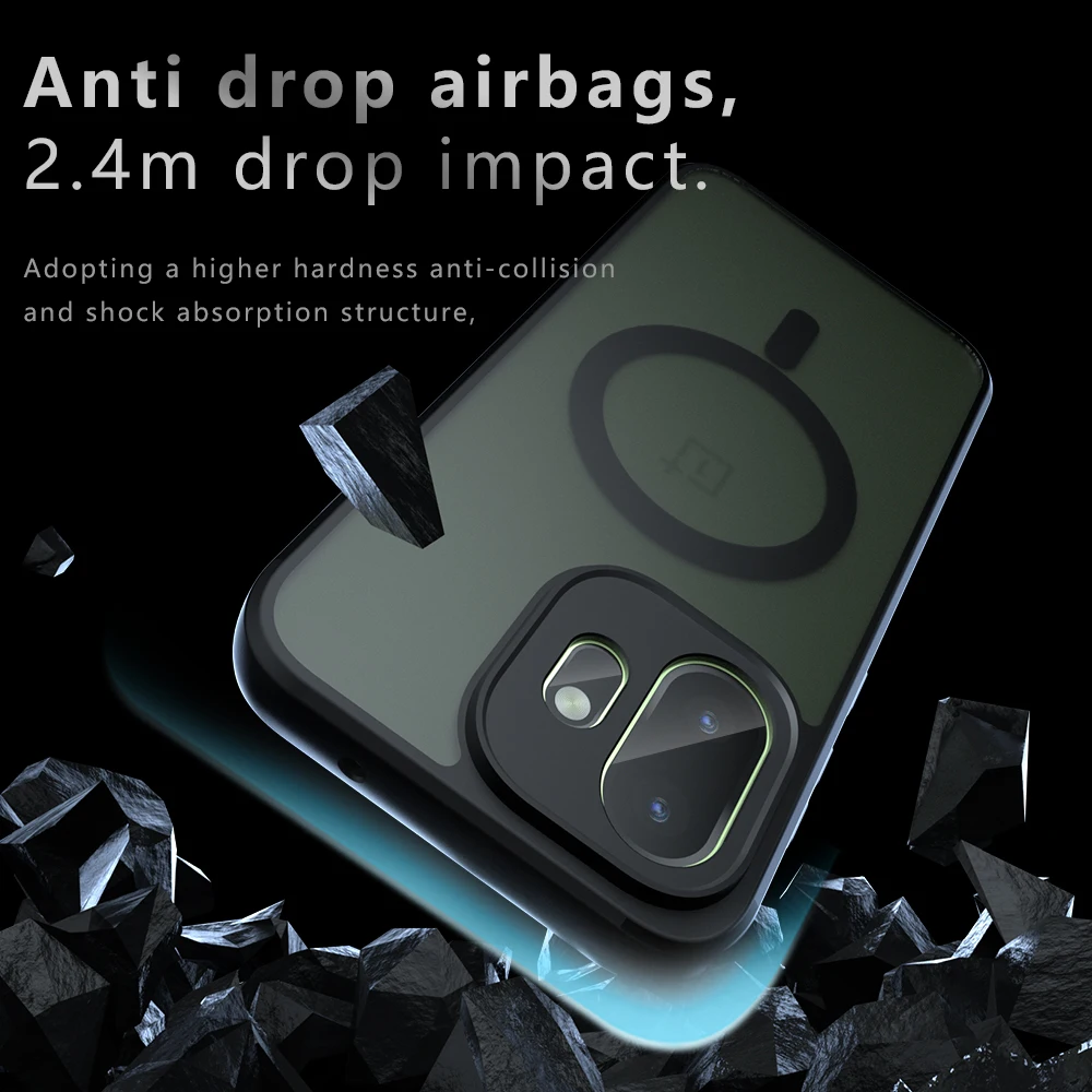 Magsafe Magnetic Shockproof Matte Phone Case with Wireless Charging Compatibility