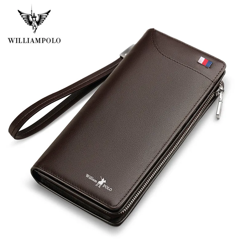 williampolo-billeteras-de-estilo-largo-para-hombre-tarjetero-de-alta-calidad-de-gran-capacidad-monedero-con-cremallera-cartera-de-cuero-de-vaca