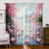 2pc,  Drapes Floating green leaves Machine Washable Fabric,Without Electricity Holiday Decorations Suitable for Bedroom Office 2