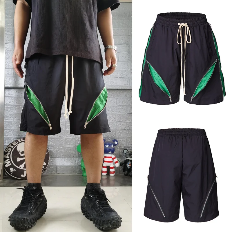 

23SS High Quality Multi Zipper Stitching Design with Multifunctional Large Pockets Shorts Men Women Heavy Fabric Summer Fashion
