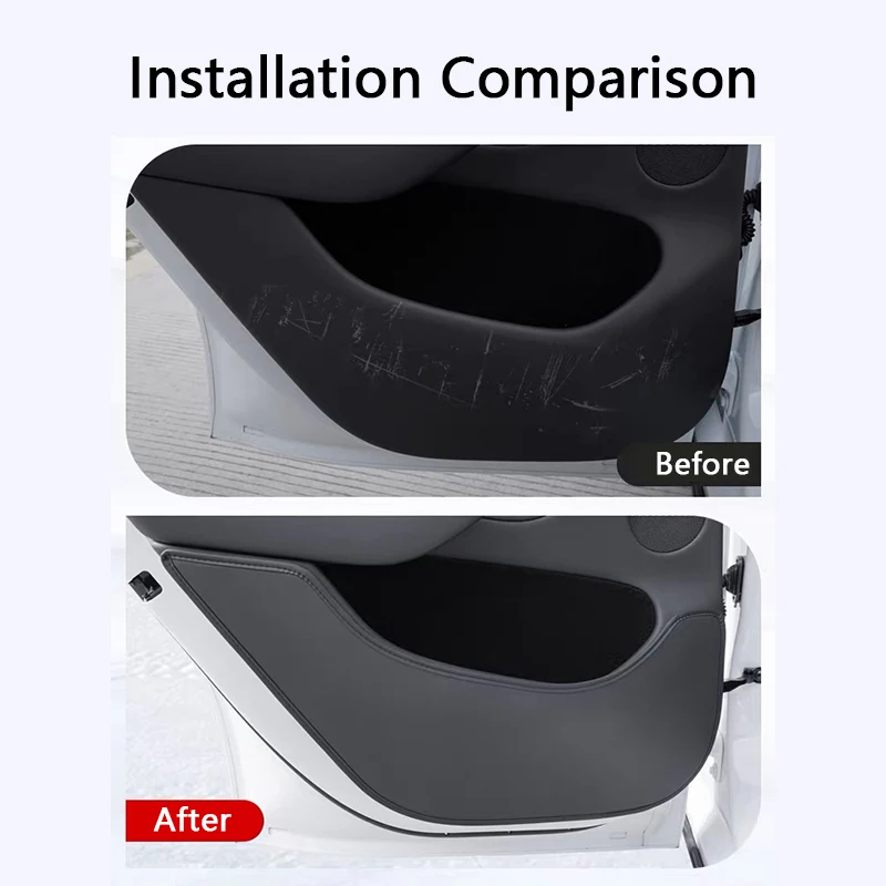 6-Seater Car Door Anti-Kick Leather Protector Pads – Anti-Scratch Side Panel Cover & Interior Decoration