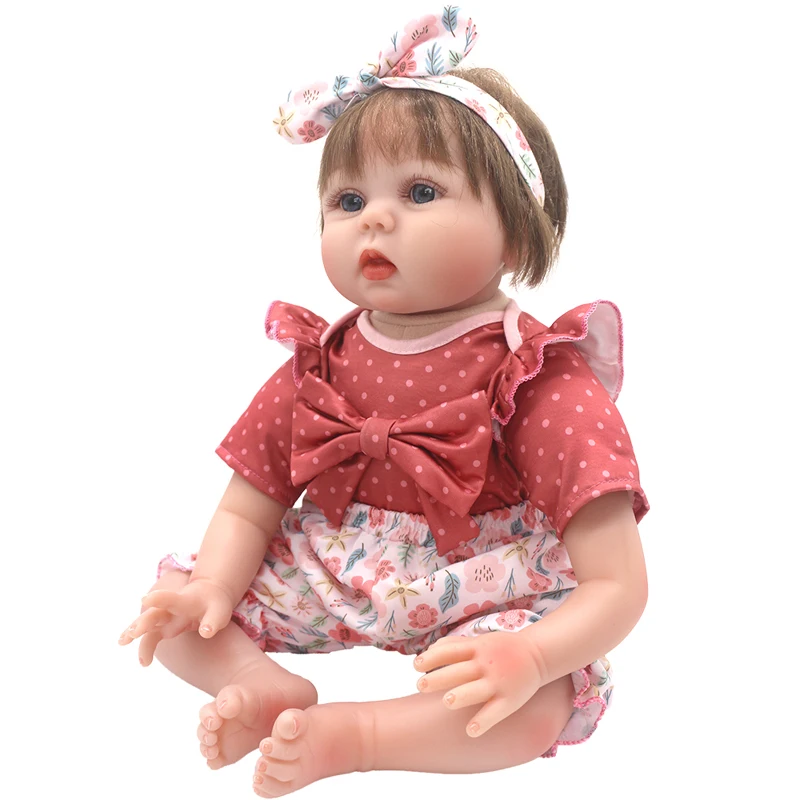 55cm Baby Doll Clothes Jumpsuit  22" Reborn Dolls Lace Dress Hat Children Gift Toys Outfit