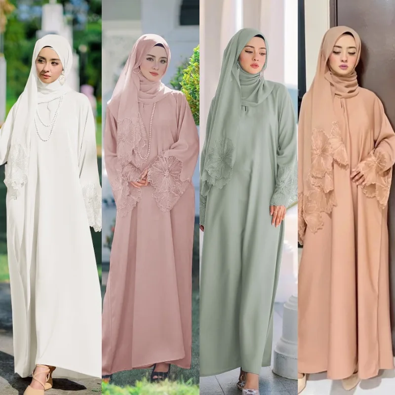 Women's Clothing Muslim Women's Robes Dress with Headscarf long dresses  robe pour femme musulmane  abaya dubai