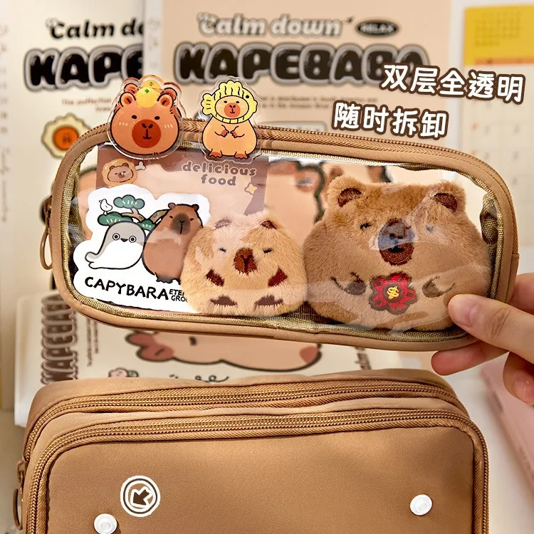 Pencil Cases Capybara Stationary Set For Kids Capybara School Supplies Set Capybara Pencil Case Wide Opening Mouth Pencil Pouch