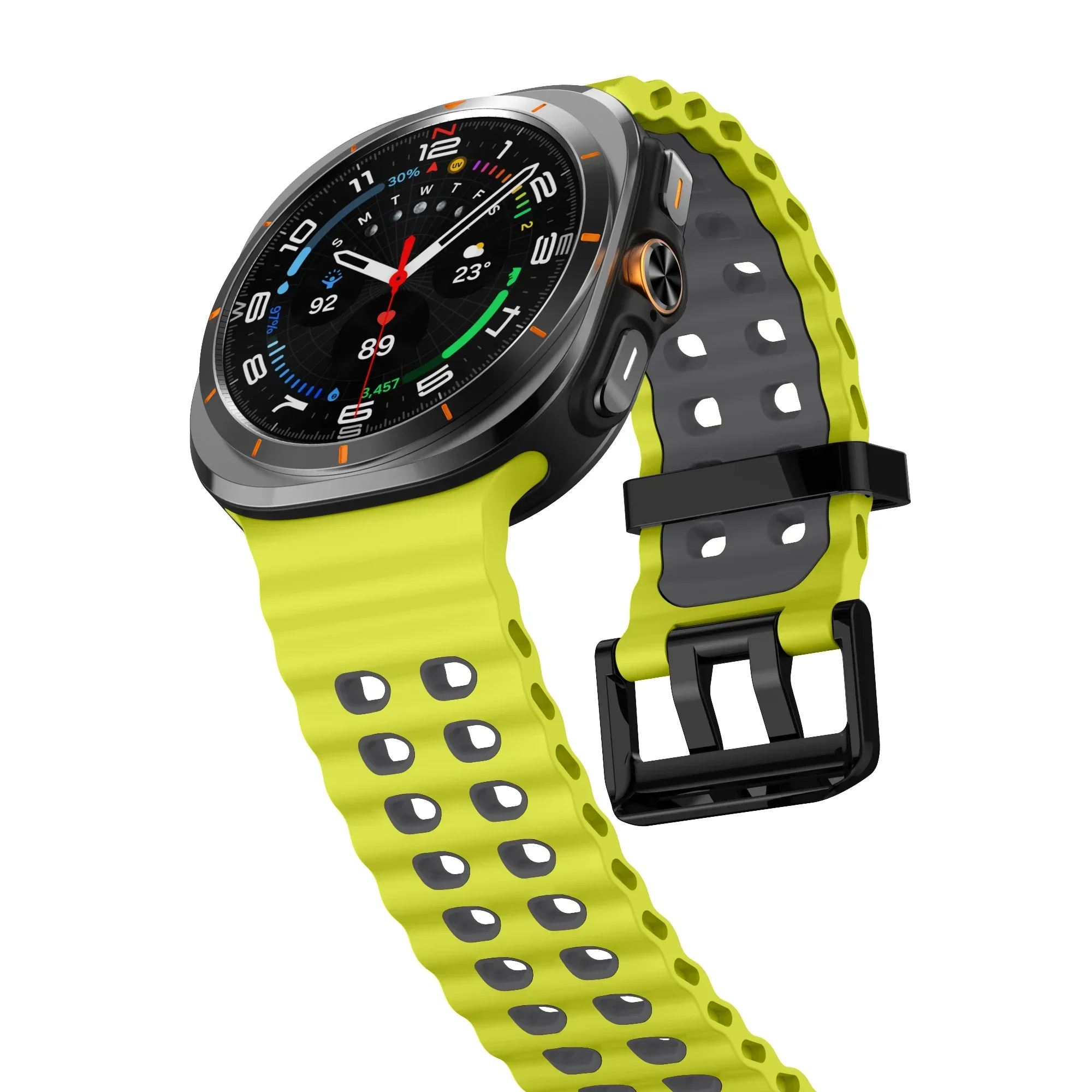 Sport Two-Tone Silicone Watch Strap Bracelet - Premium Marine Band Accessory
