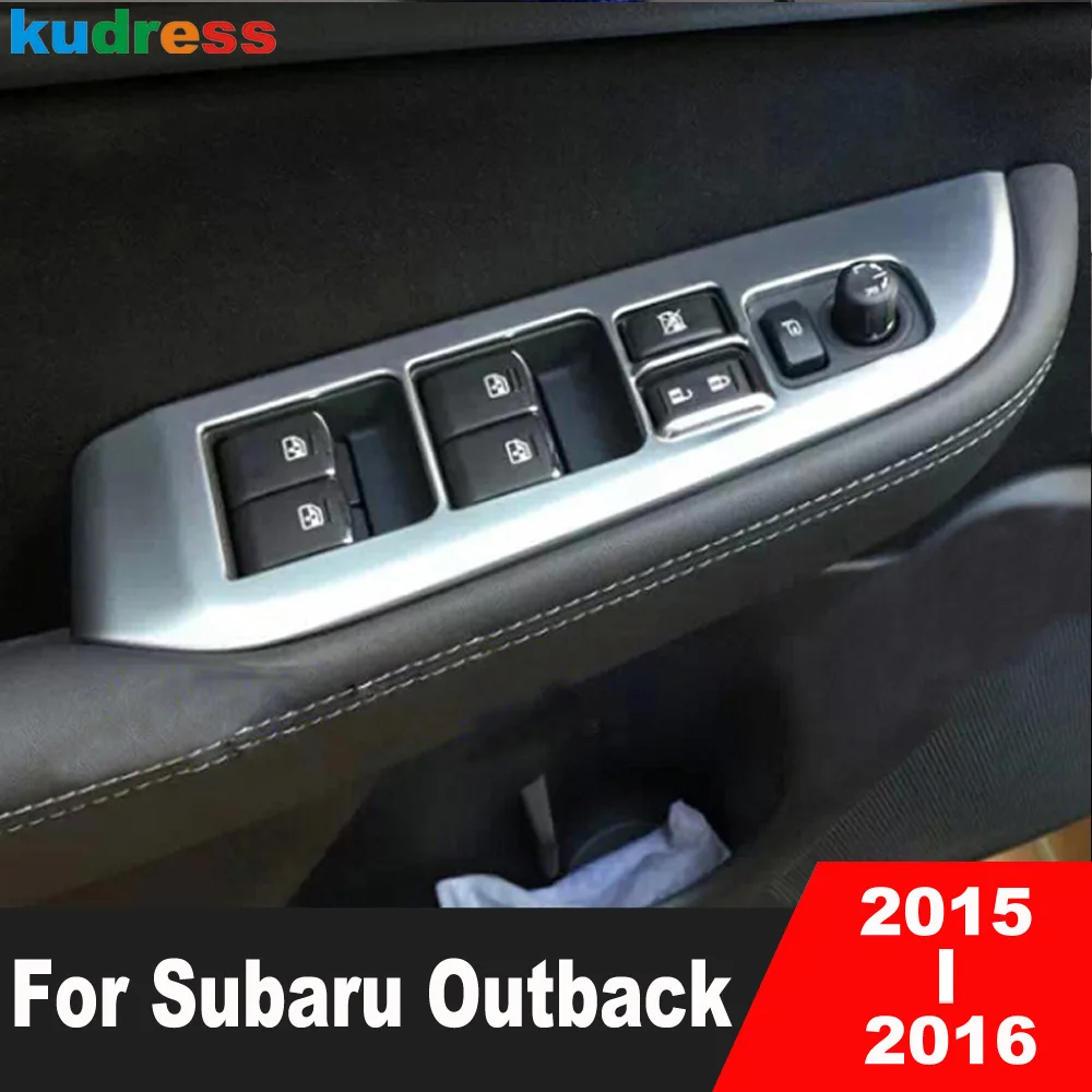 

Подлокотник для межкомнатной двери автомобиля, подъемник окна, кнопка переключения, панель, обшивка для Subaru Outback 2015 2016, матовые аксессуары для украшения