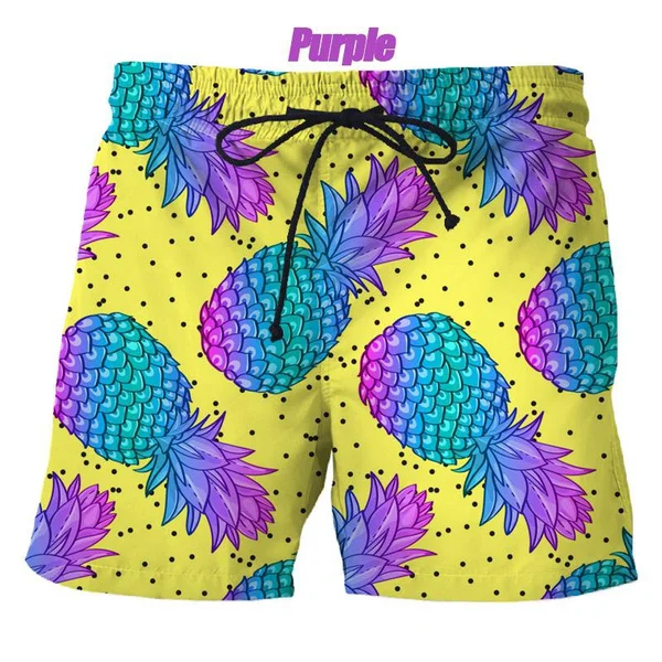 Hot Selling Fruit Pineapple 3D Printing Men's Shorts New Casual Shorts 2