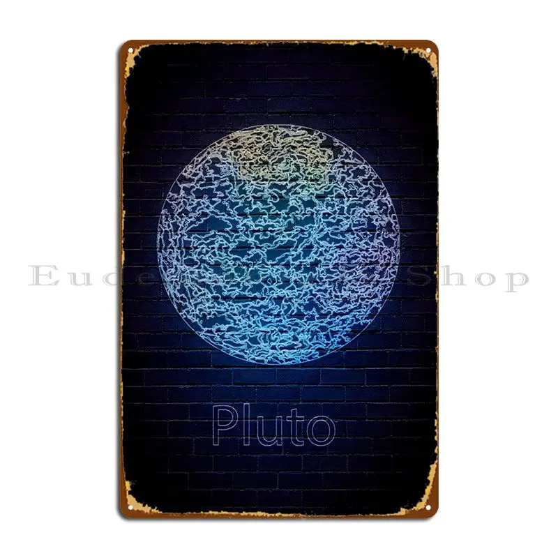 Pluto Metal Platform Bar Classic Living Room Iron Wall Pub Tin Sign Poster