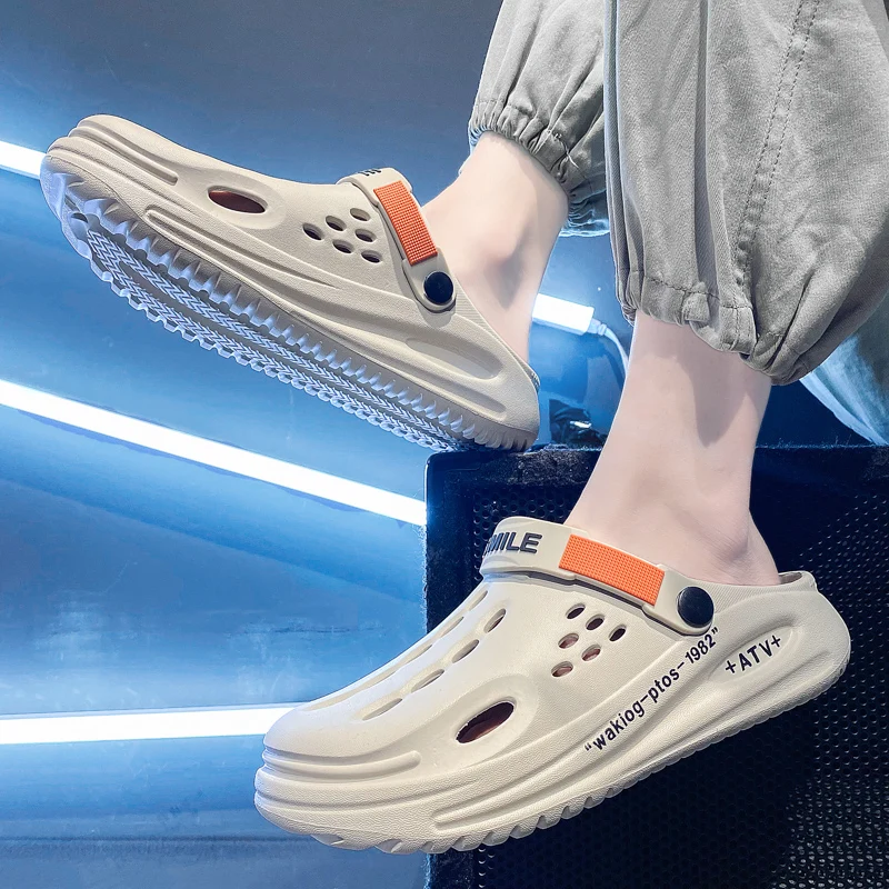 Summer Clogs Slippers Men Clogs Slippers Soft Sole Breathable Beach Slippers Men Home Slippers Outdoor Antiskid Slippers - Image 5
