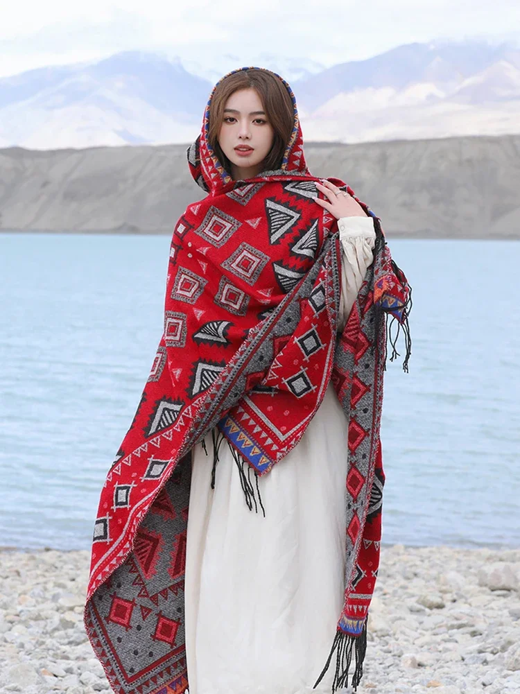 Poncho Décontracté à Capuche Pour Femme, Grande Taille, Cape