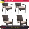 Outdoor Patio Rattan Wicker Chairs Set, Outdoor Patio Wicker Rattan Dining Chair Set of 4, 4 Woven Rattan Wicker Patio Chairs 1
