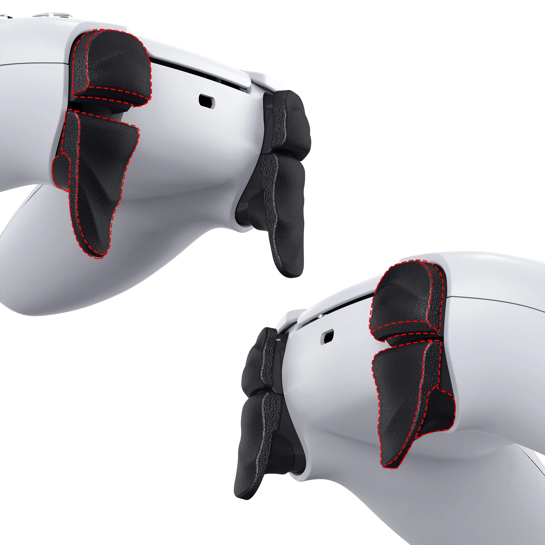 Kit de Extensão de Botões de Ombro de Parada de Gatilho de Duna Playvital para o Controlador Ps5 Extensores de Disparador de Pára-choques de Rolha para Ps5-preto
