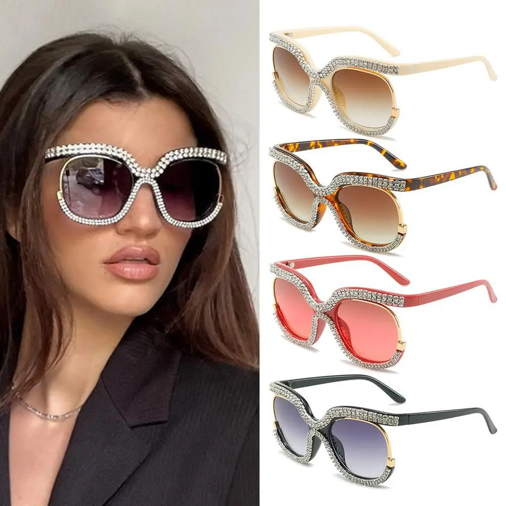 RetroOversizedSunglassesRhinestoneSunGlassesforWomenCrystal