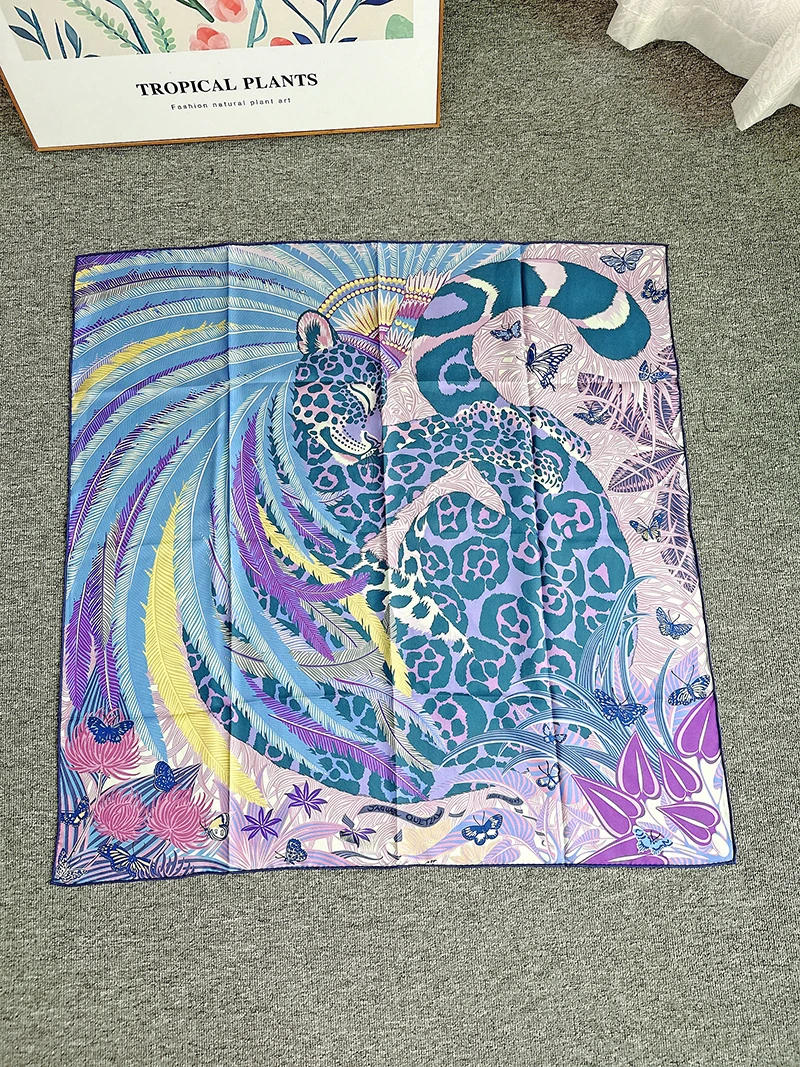 

Женские шарфы из натурального шелка, 18 мм, 90x90