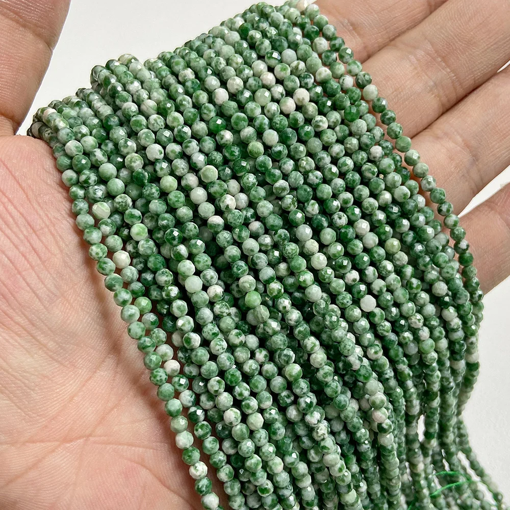 Small Green Natural Stone Faceted Beads