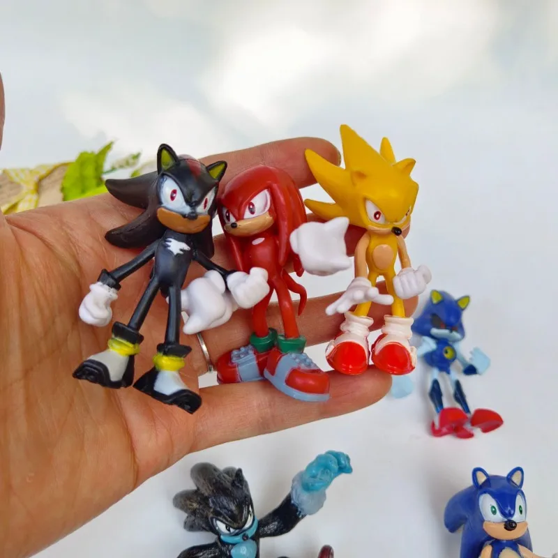 Cartoon Sonic Action Figure Game, brinquedos de boneca Hedgehog, juntas  fofas, Echidna Tails, ornamento modelo, decoração do bolo, presentes para  meninos, 6 peças - AliExpress